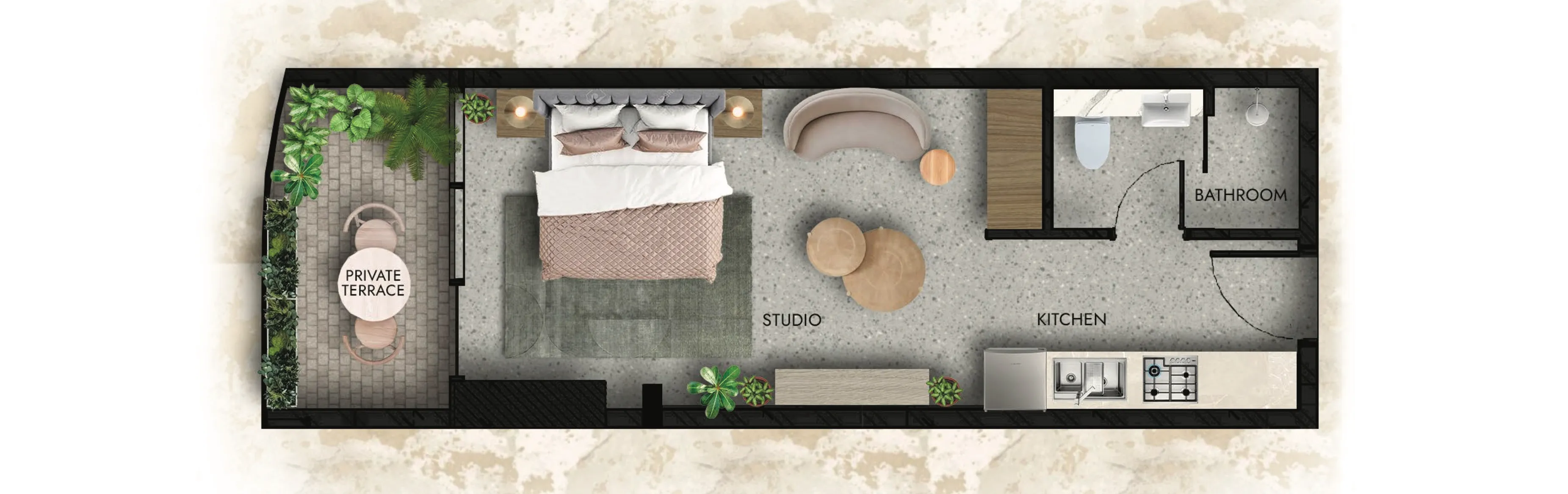 Lucky Aeon Lucky Oasis Residence Studio floor plan