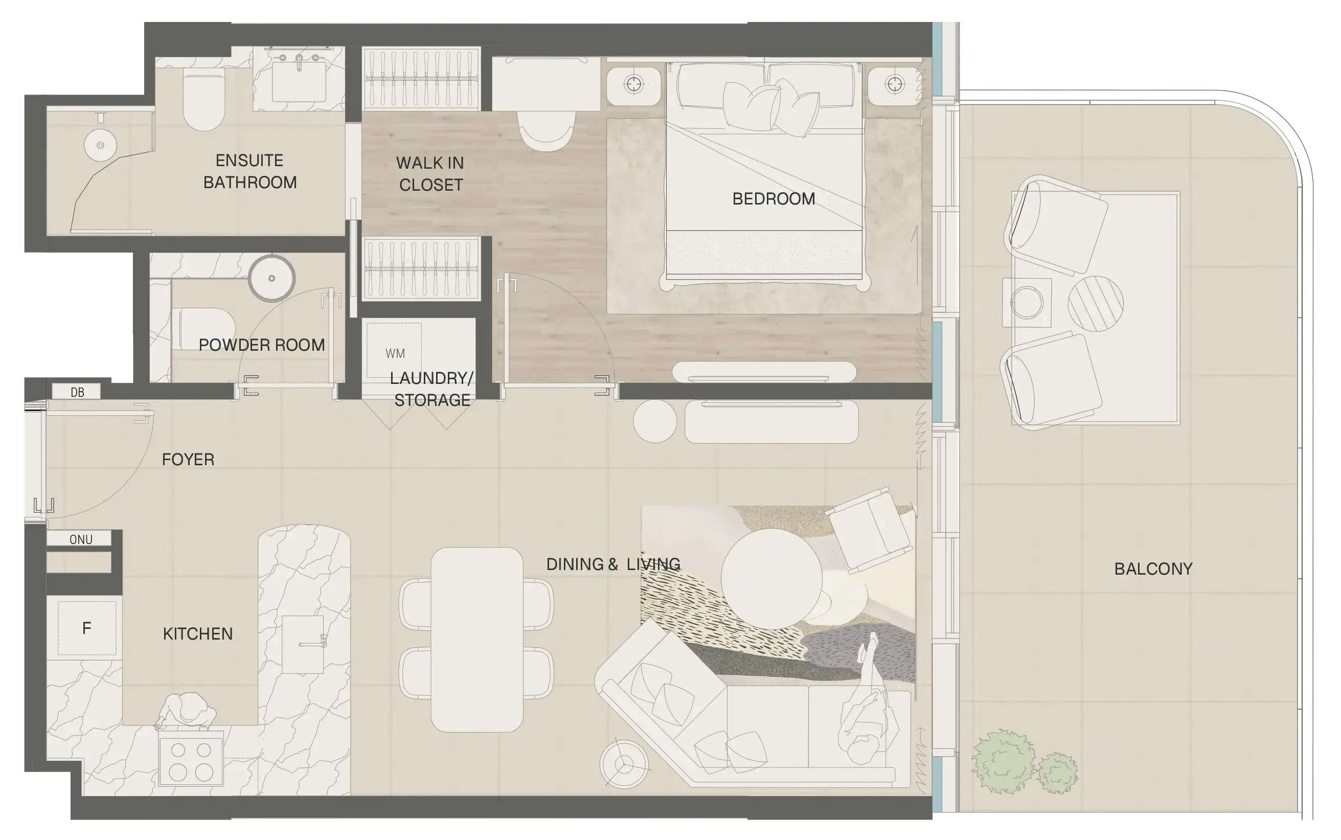 1 bed