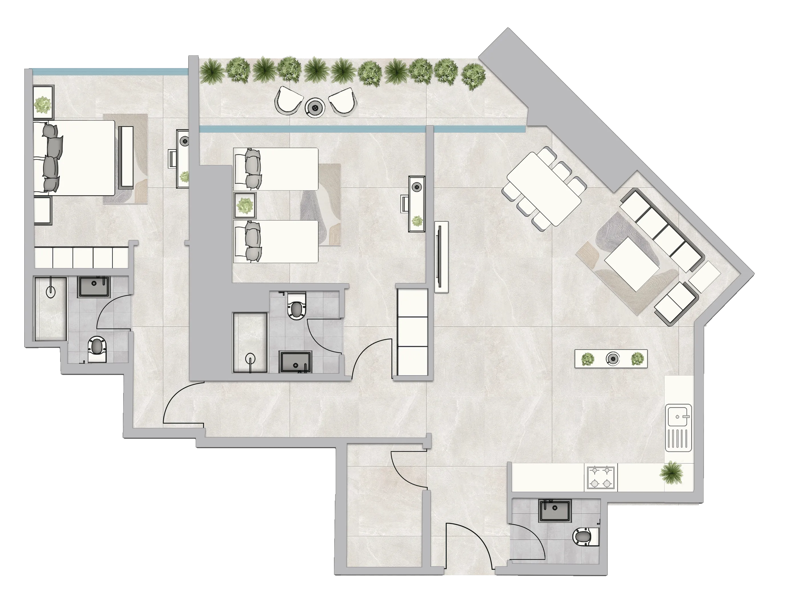 2 bed