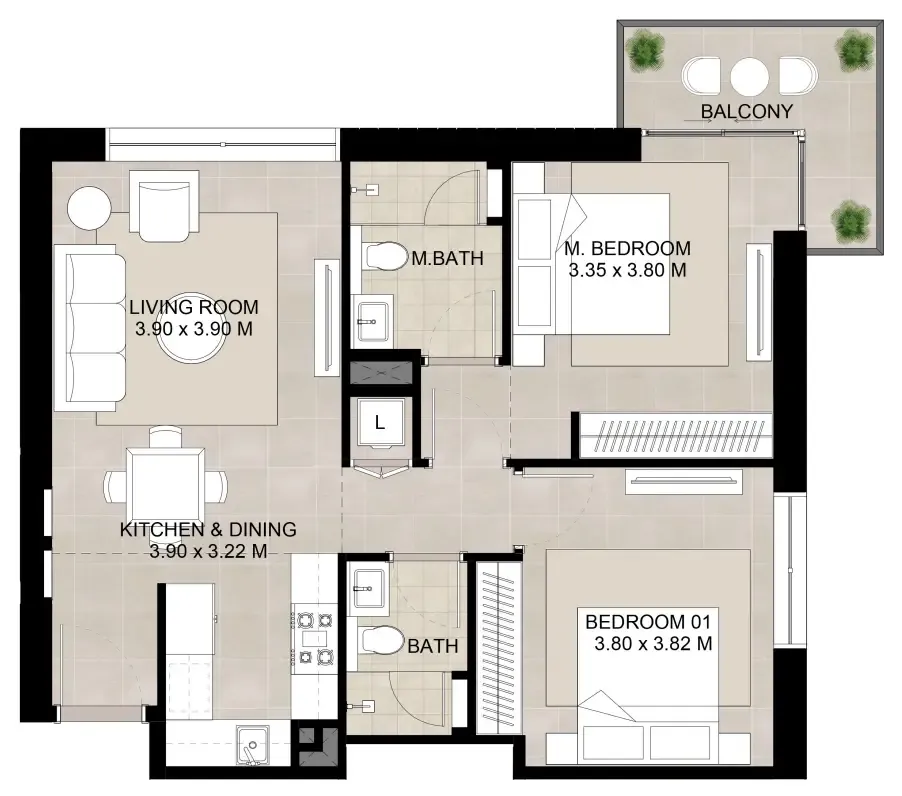 2BR Layout