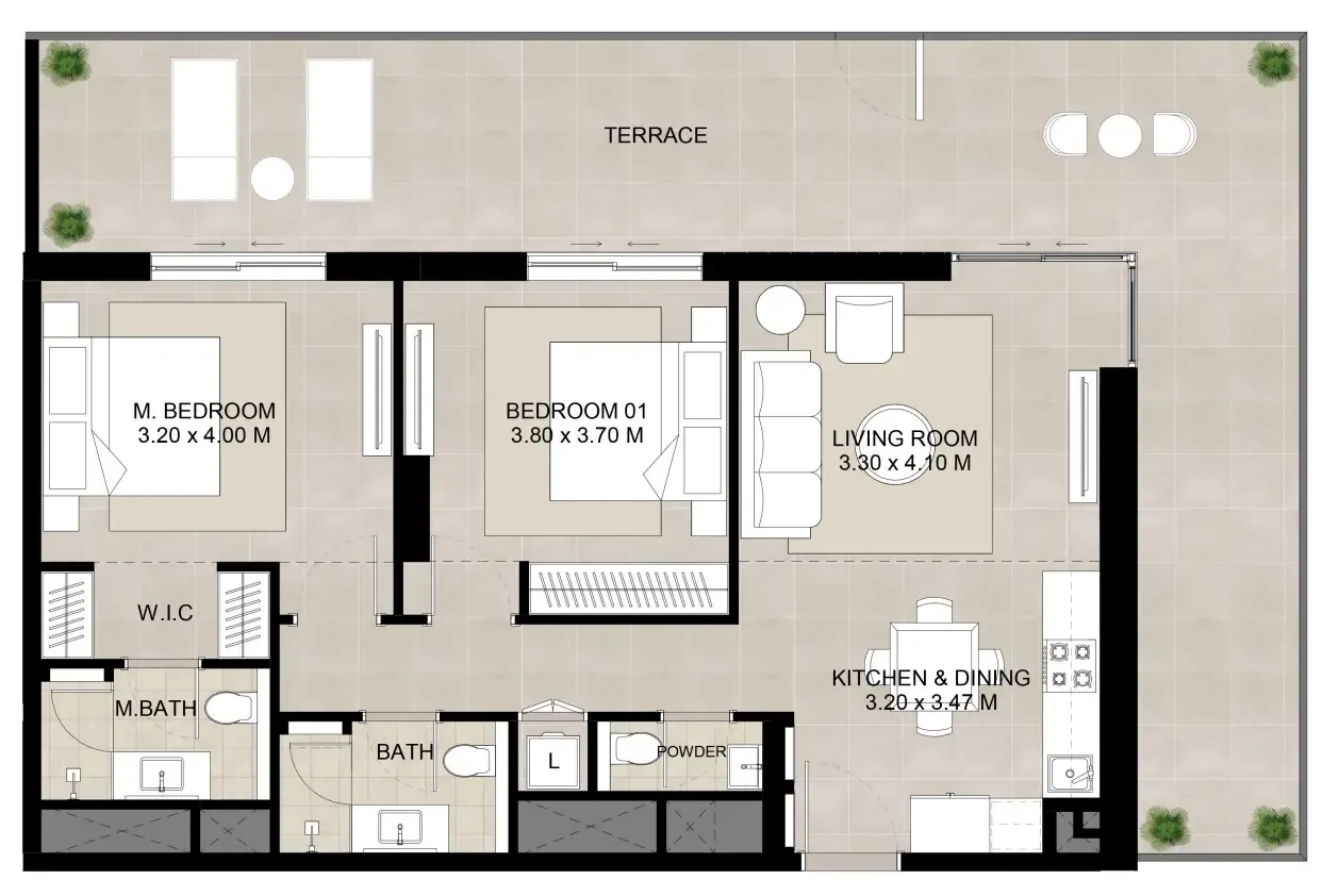 Augusta — 2 Bedrooms floor plan