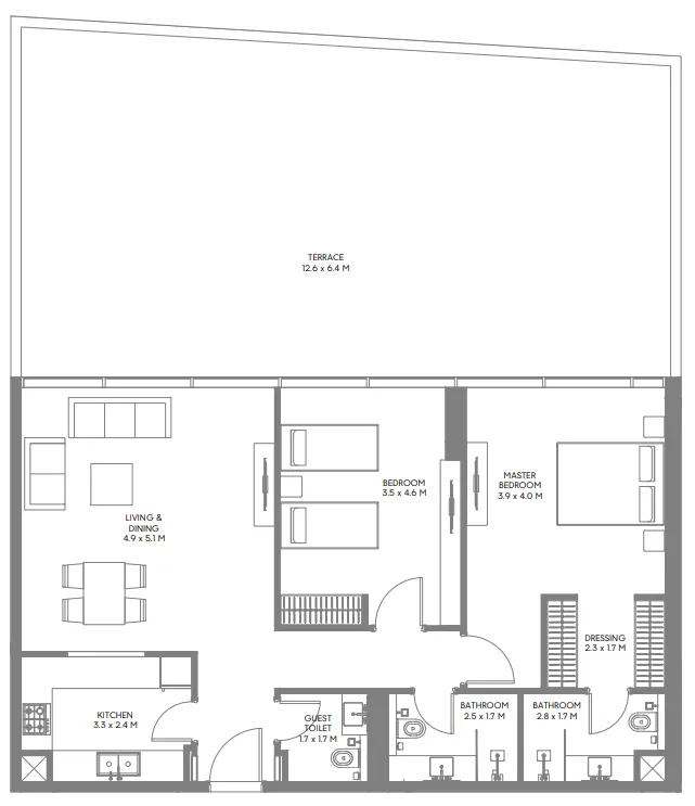 2 bed