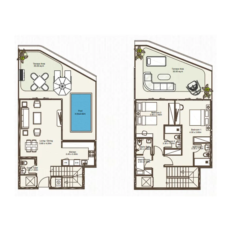2 bed