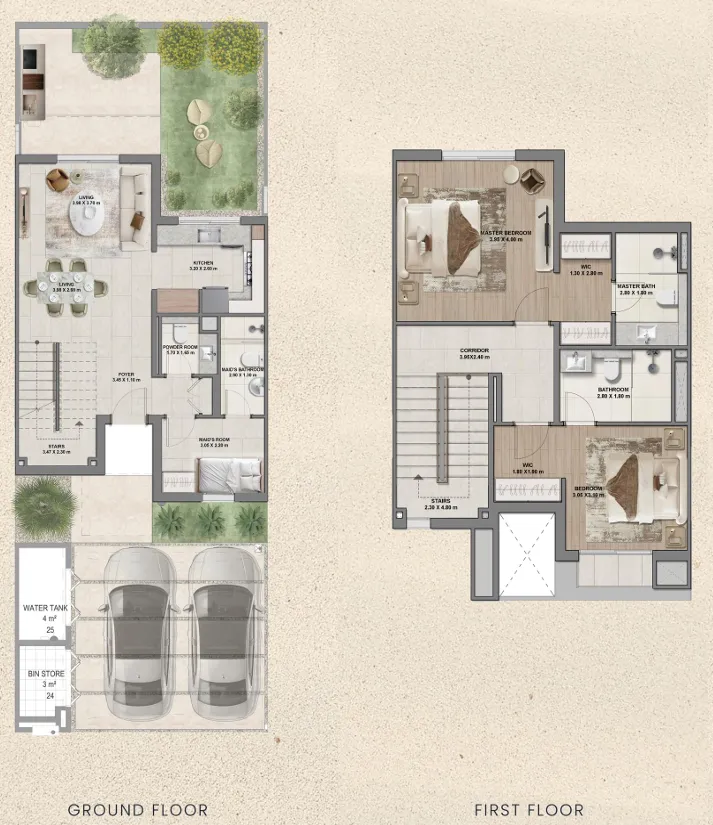 2 bed