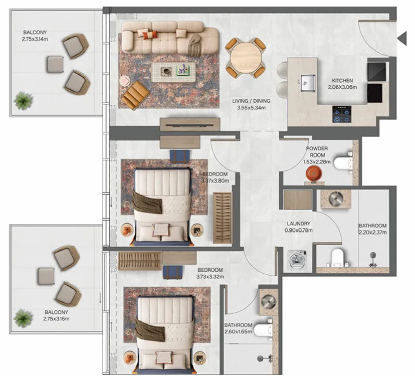 2BR Layout