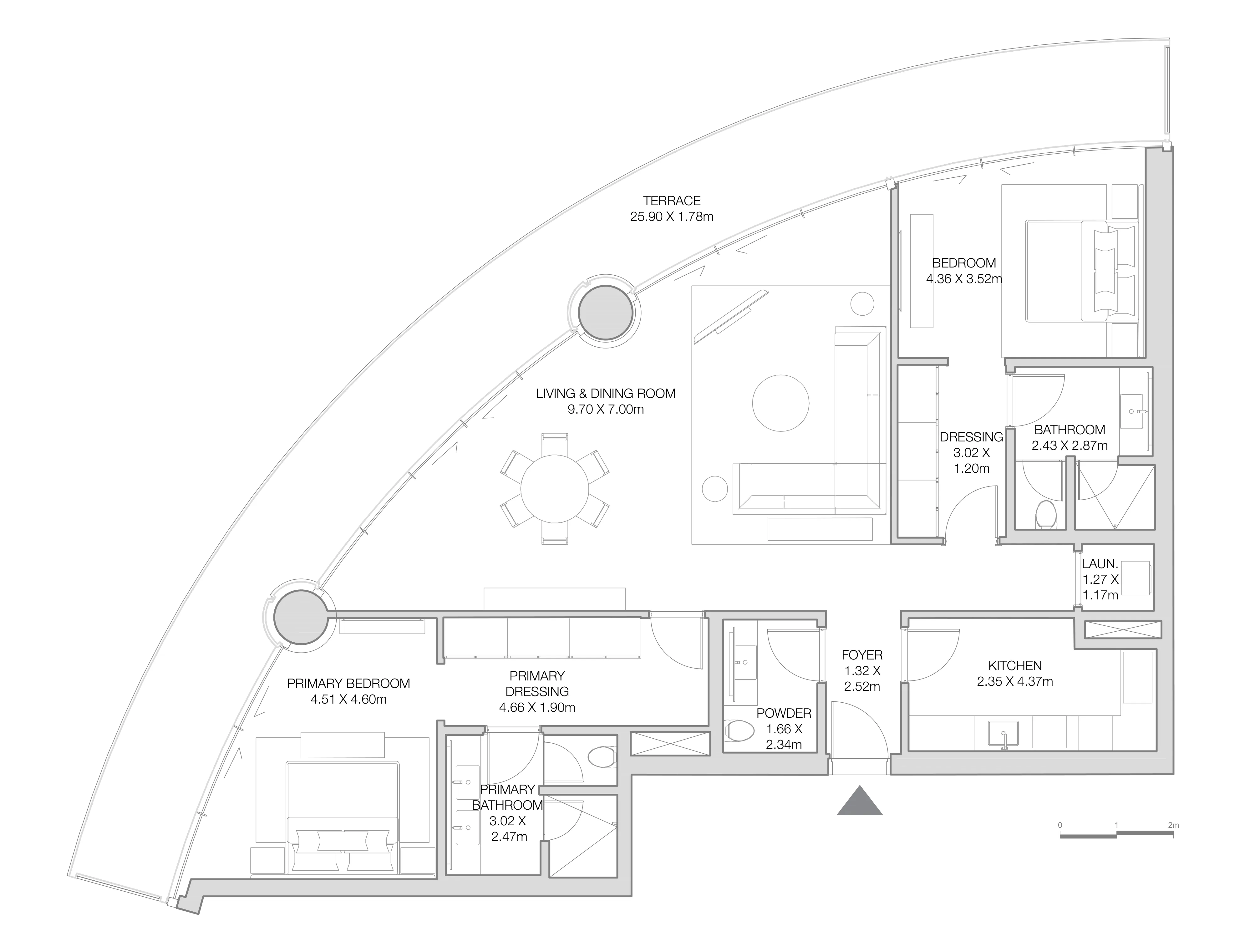 2 bed