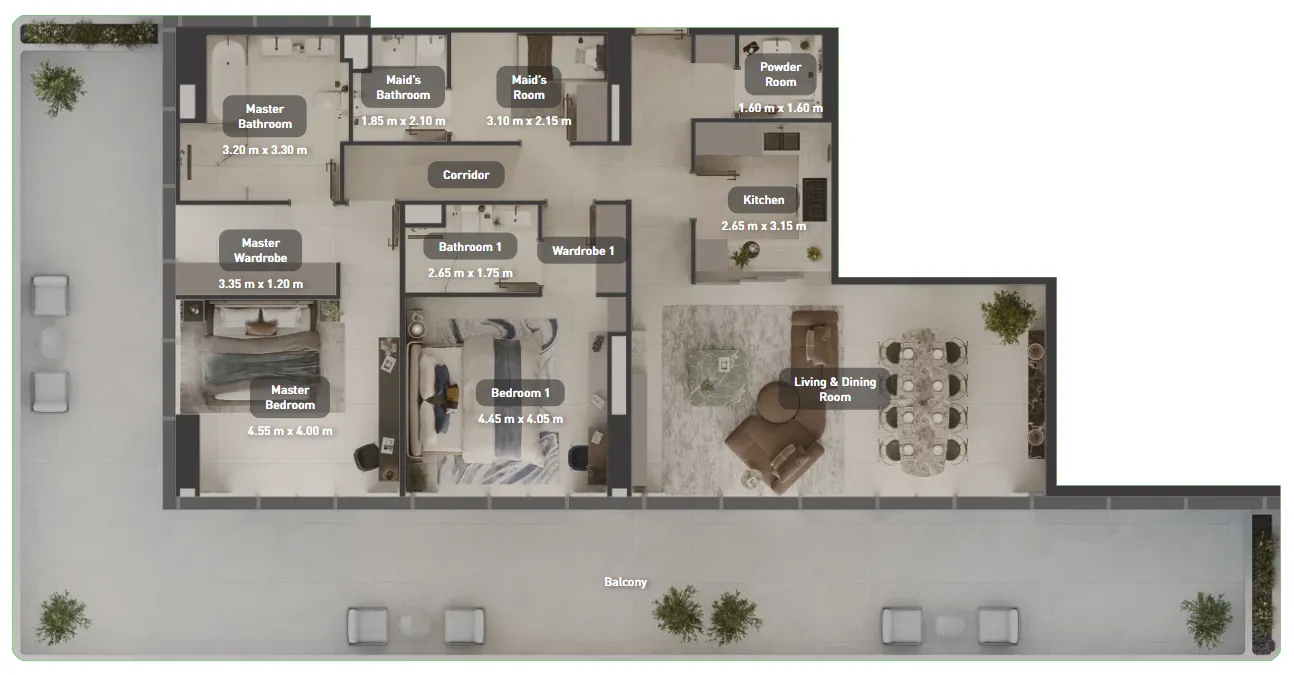 2 bed