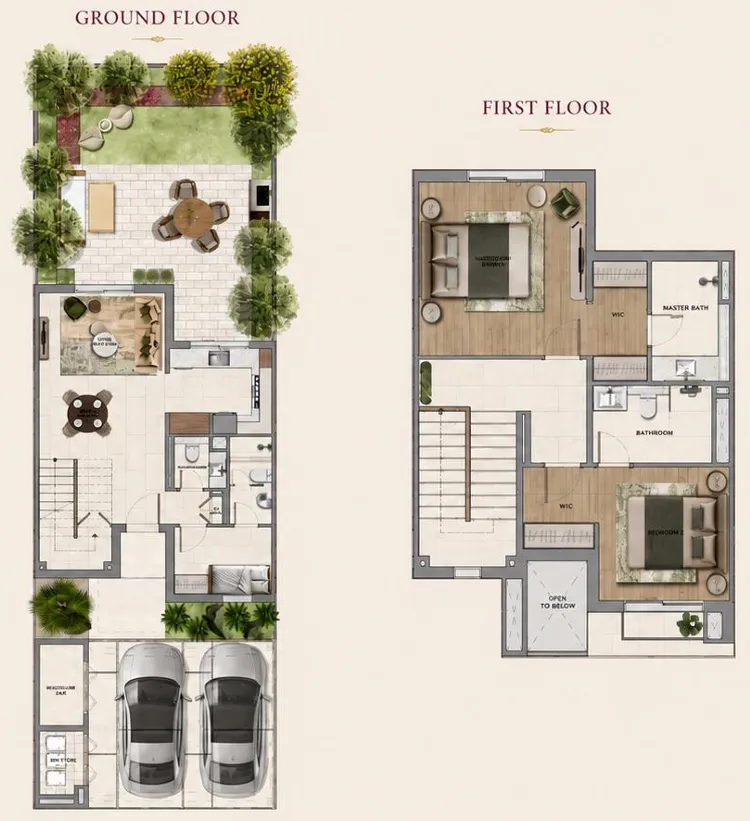 2 bedrooms floor plan