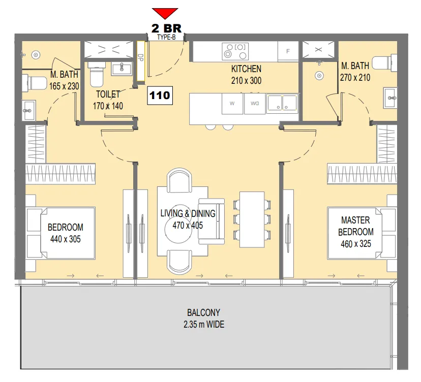 Reportage Properties Sensi 2BR floor plan