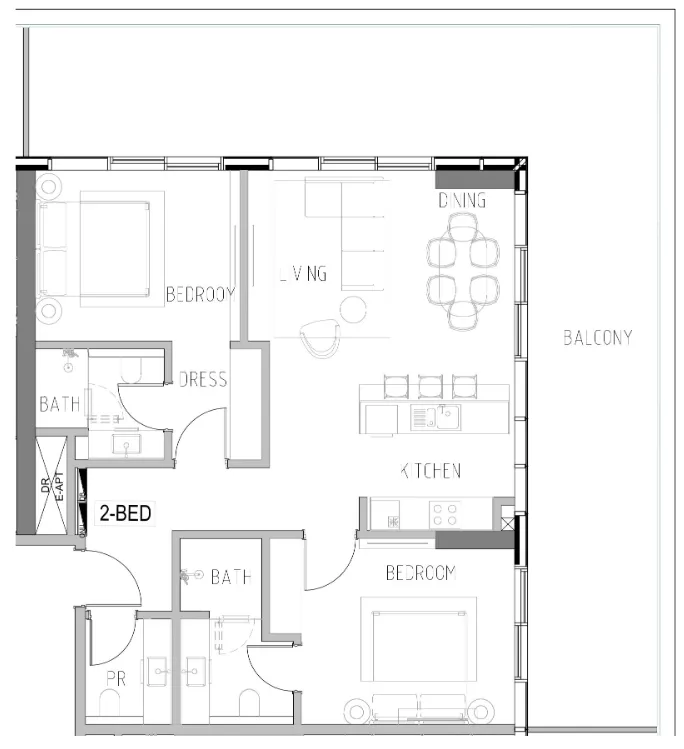2 bed