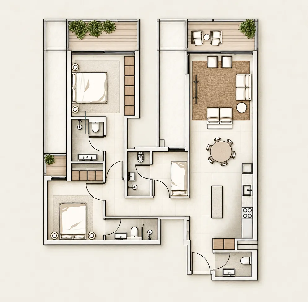 2 bed