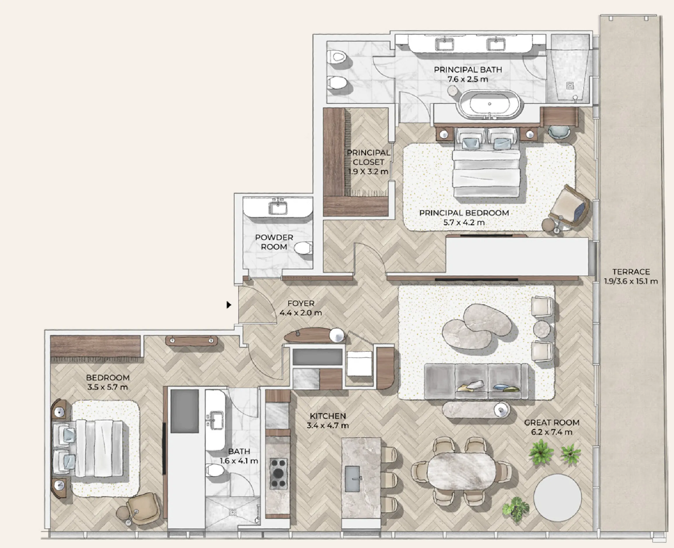 2 bed