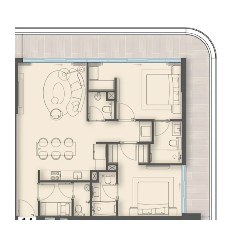 3 bedrooms floor plan