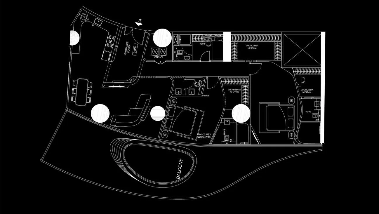 2 bedrooms floor plan