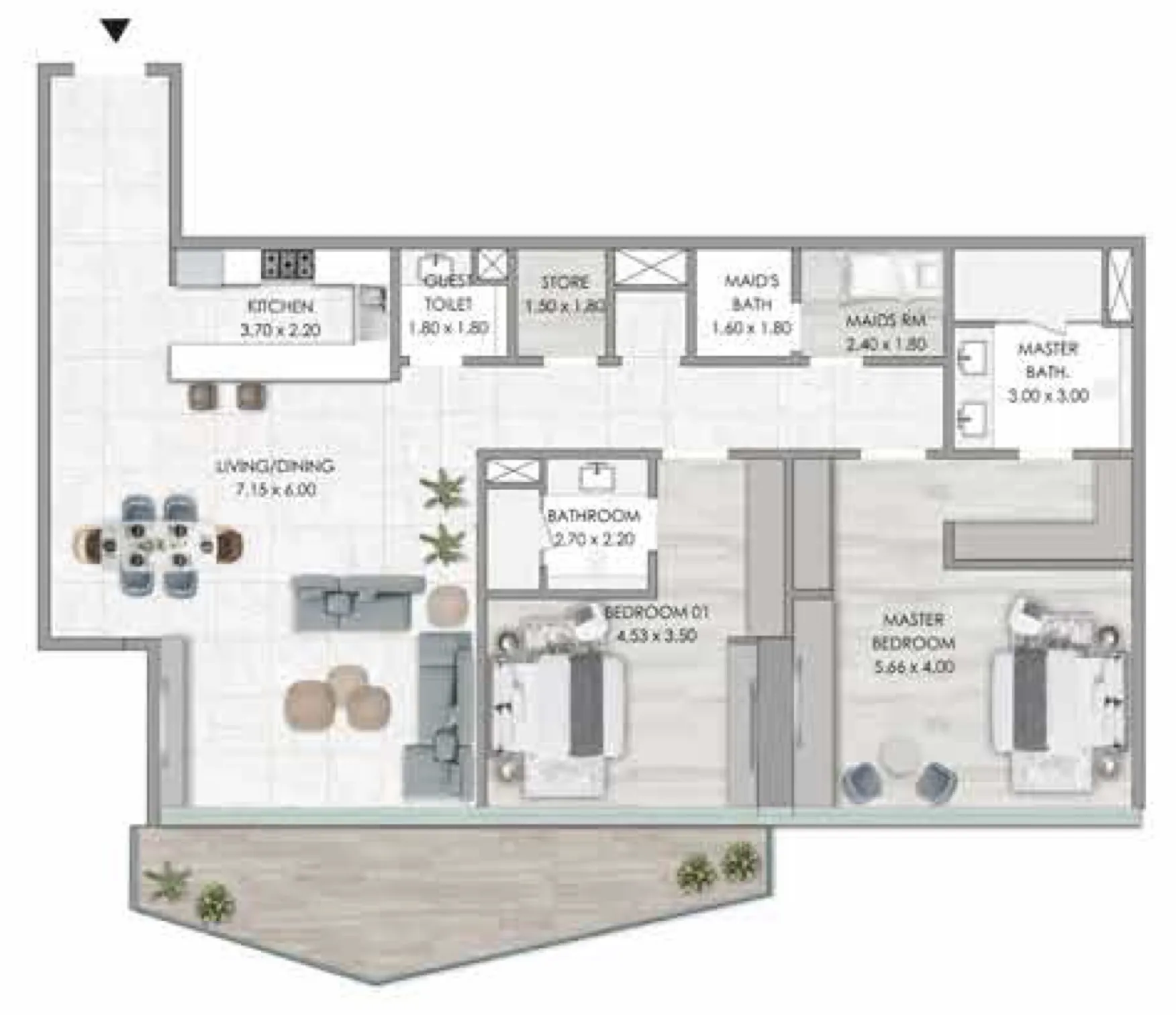 2 bed