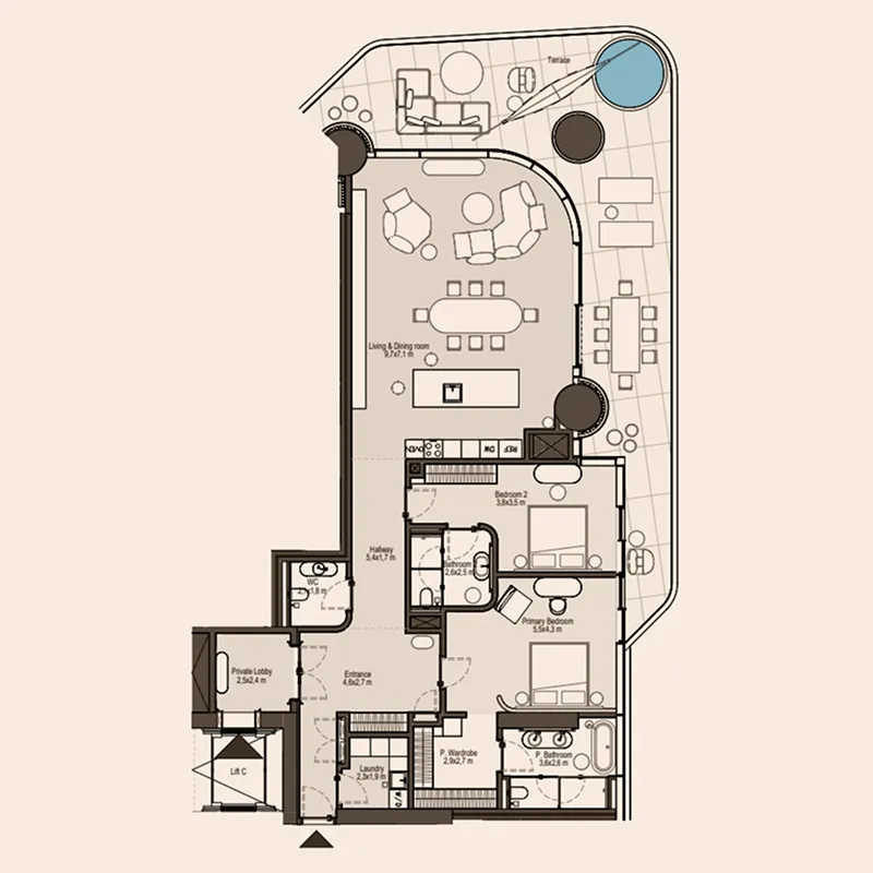 2 bed