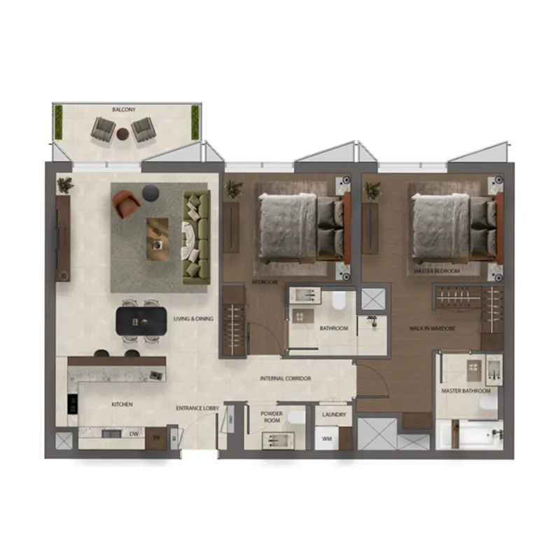 2 bed