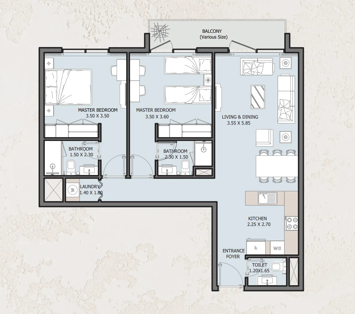 2 bed