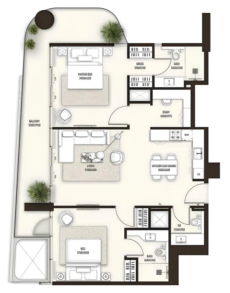 Condor Group Sonate Residences 2BR floor plan