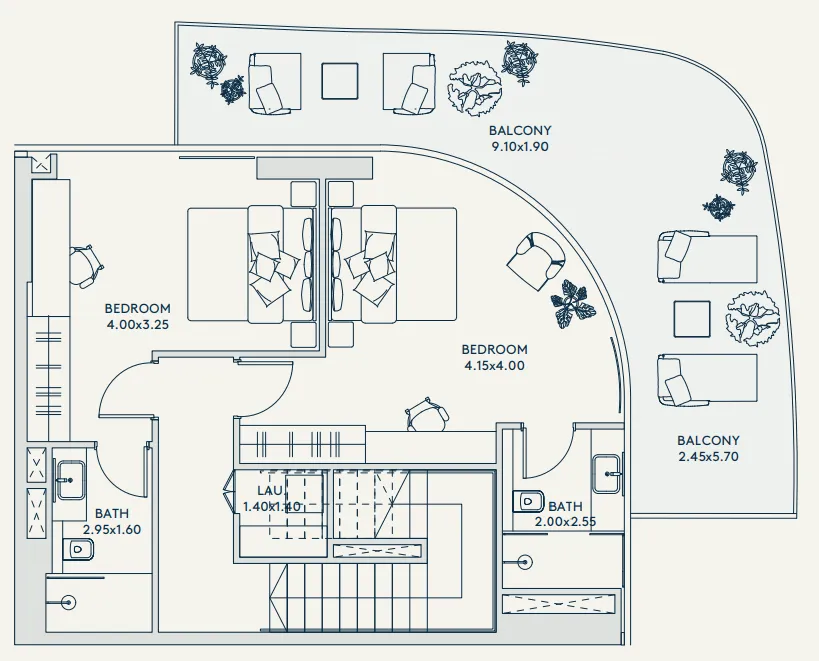 2 bed