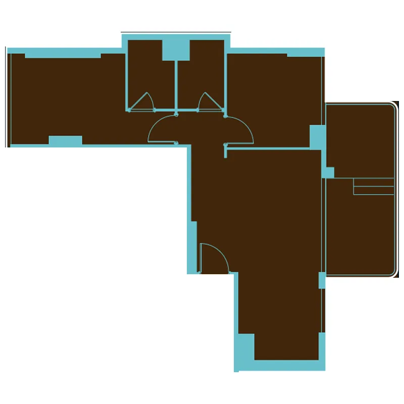 2 bedrooms floor plan
