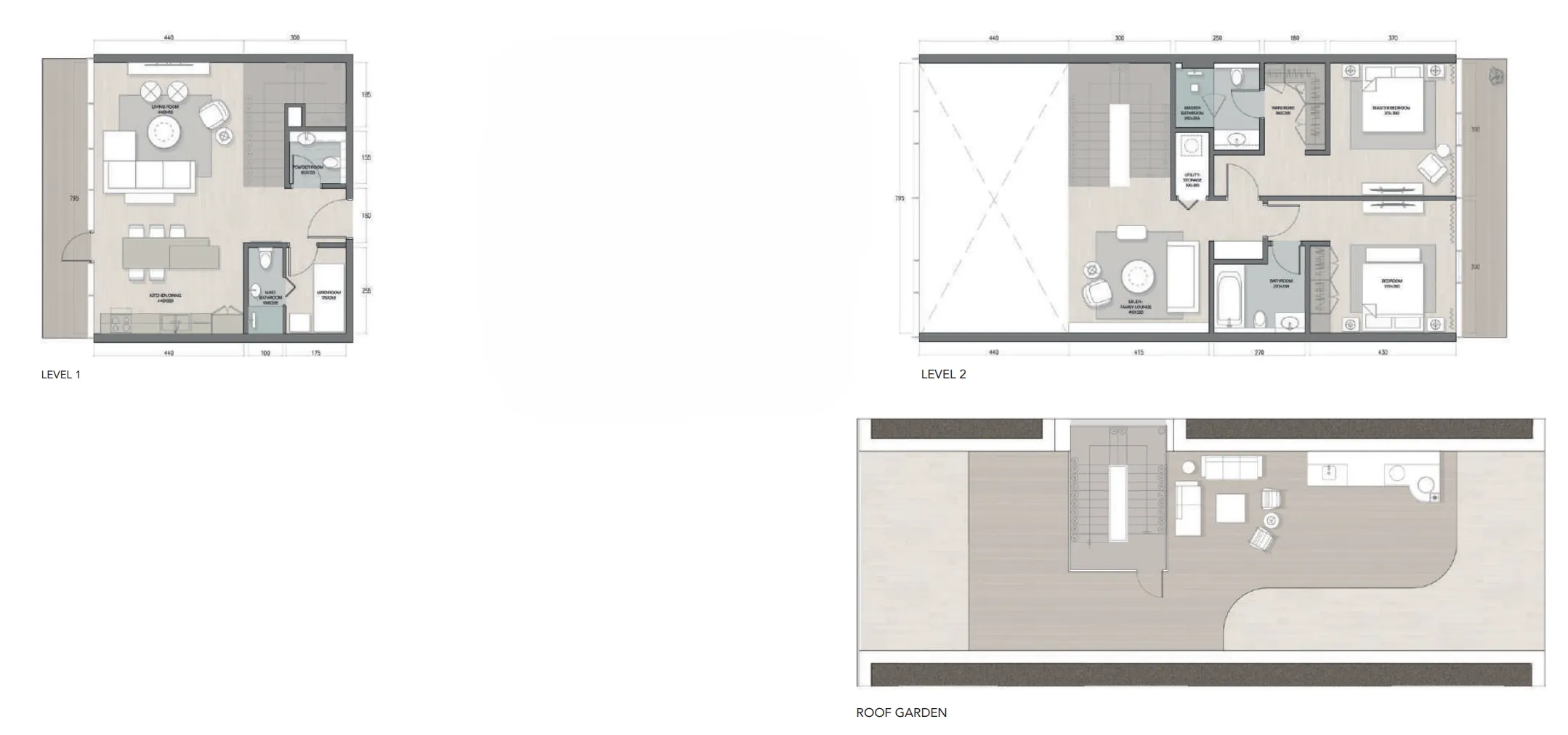 2 bedrooms floor plan
