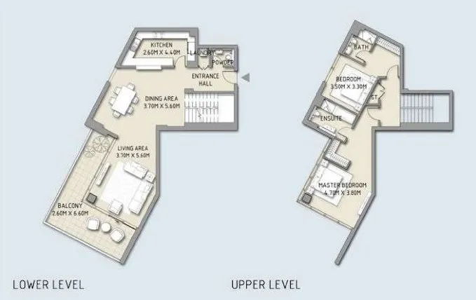 2 bedrooms floor plan