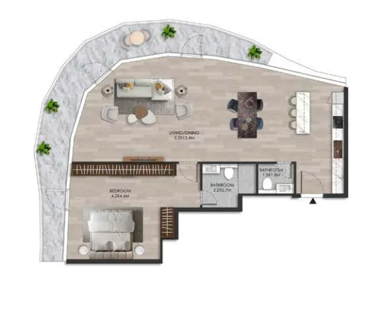 1 bed