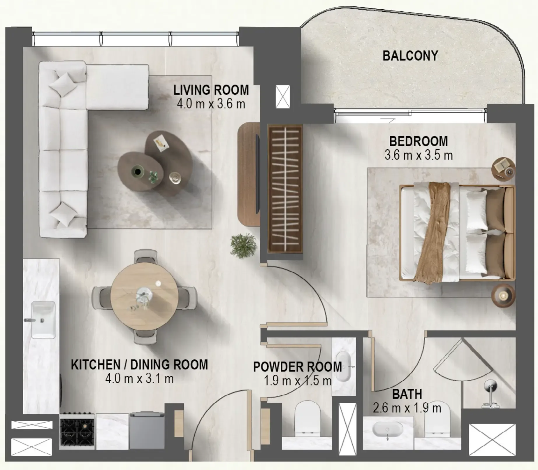 1 bed