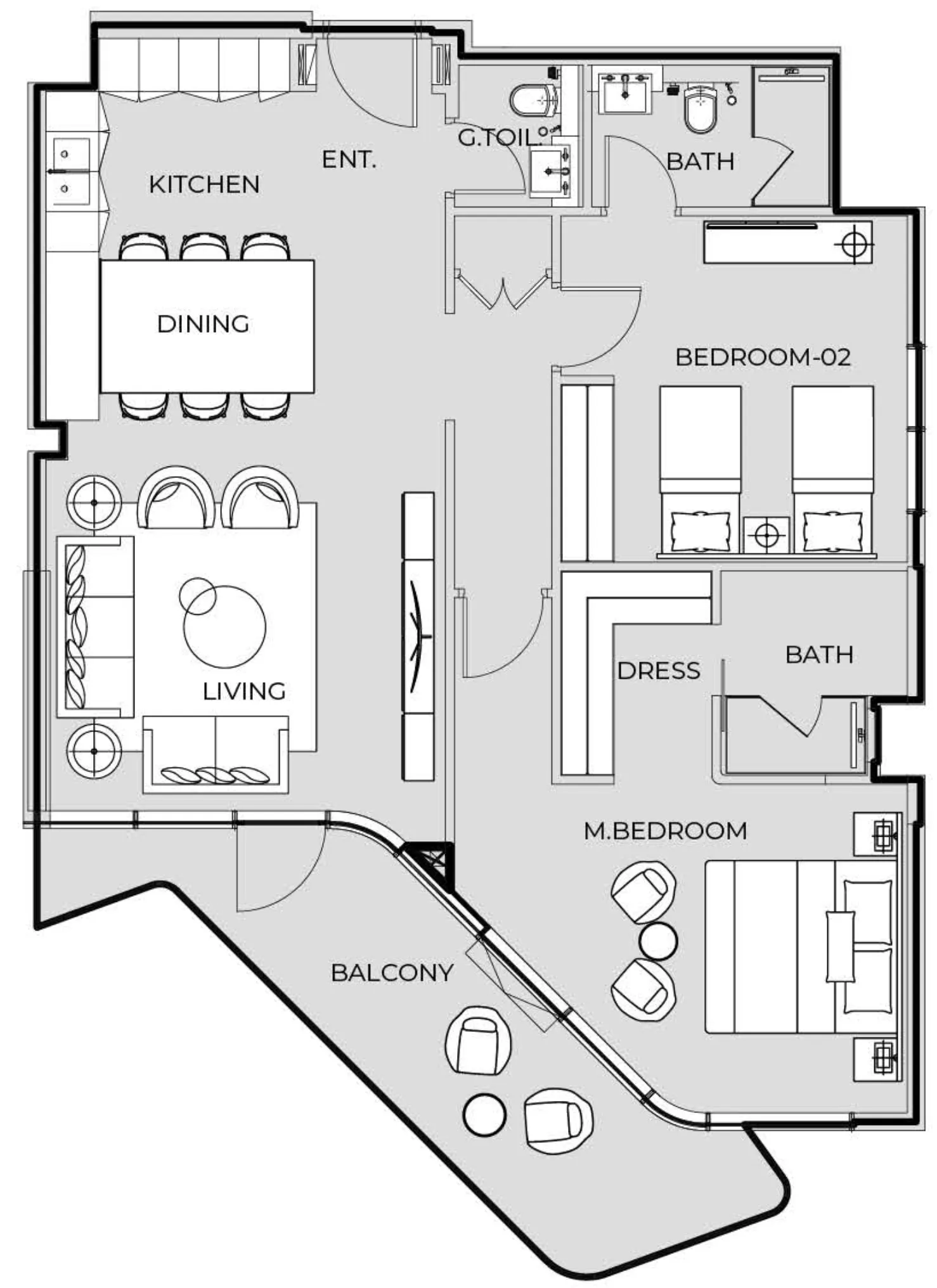 Prestige One Developments Coastal Haven 2BR floor plan