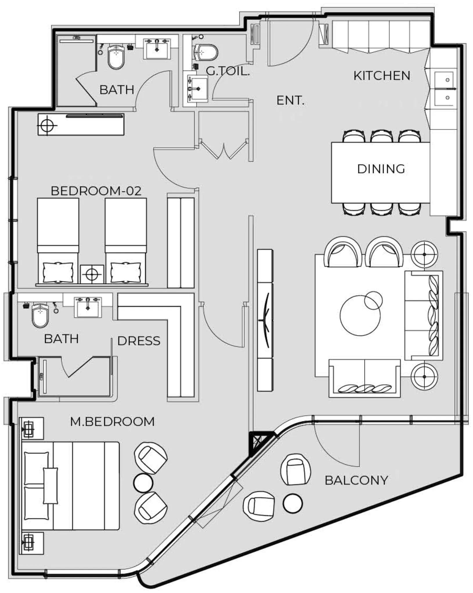 Prestige One Developments Coastal Haven 2BR floor plan