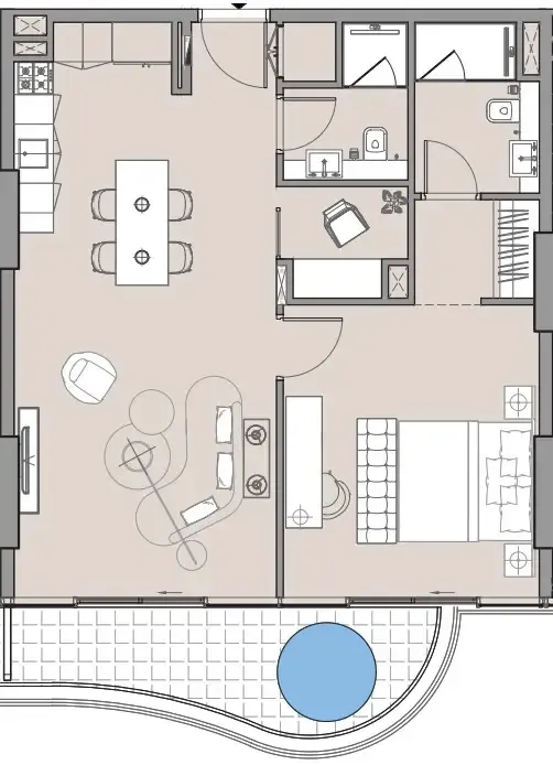 1 bedroom floor plan