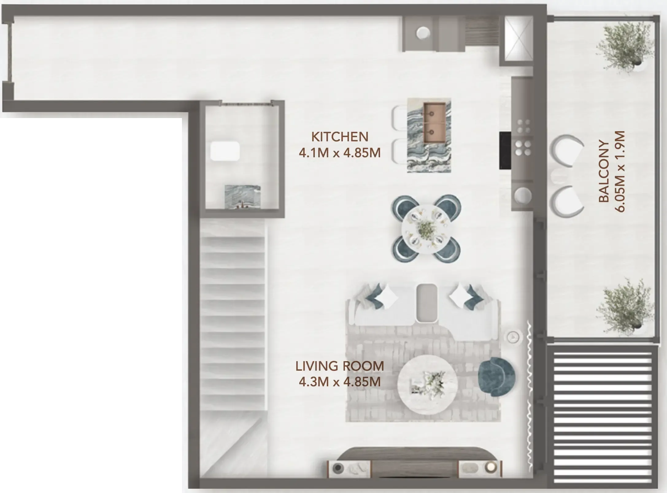 1 bedroom floor plan