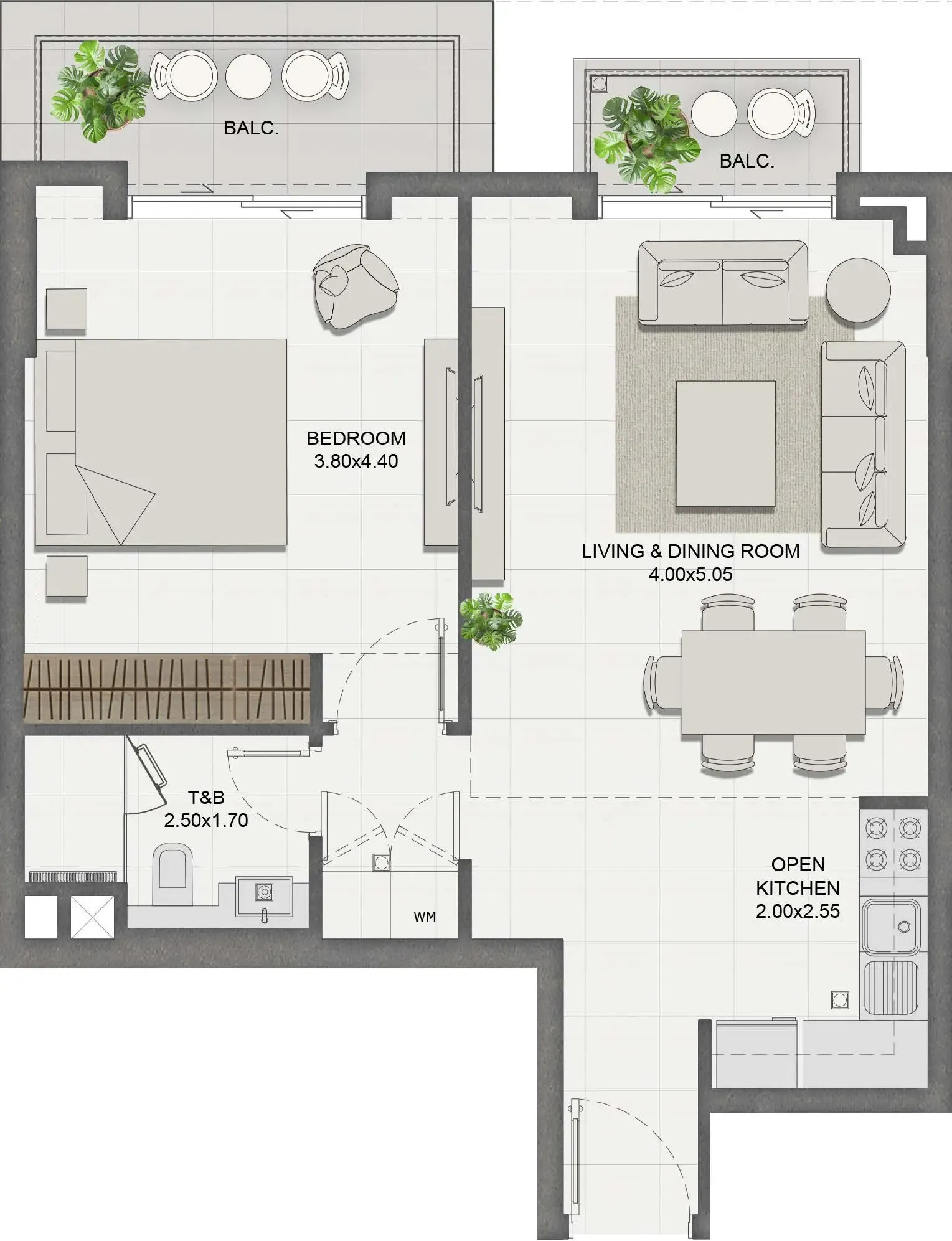 1 bed