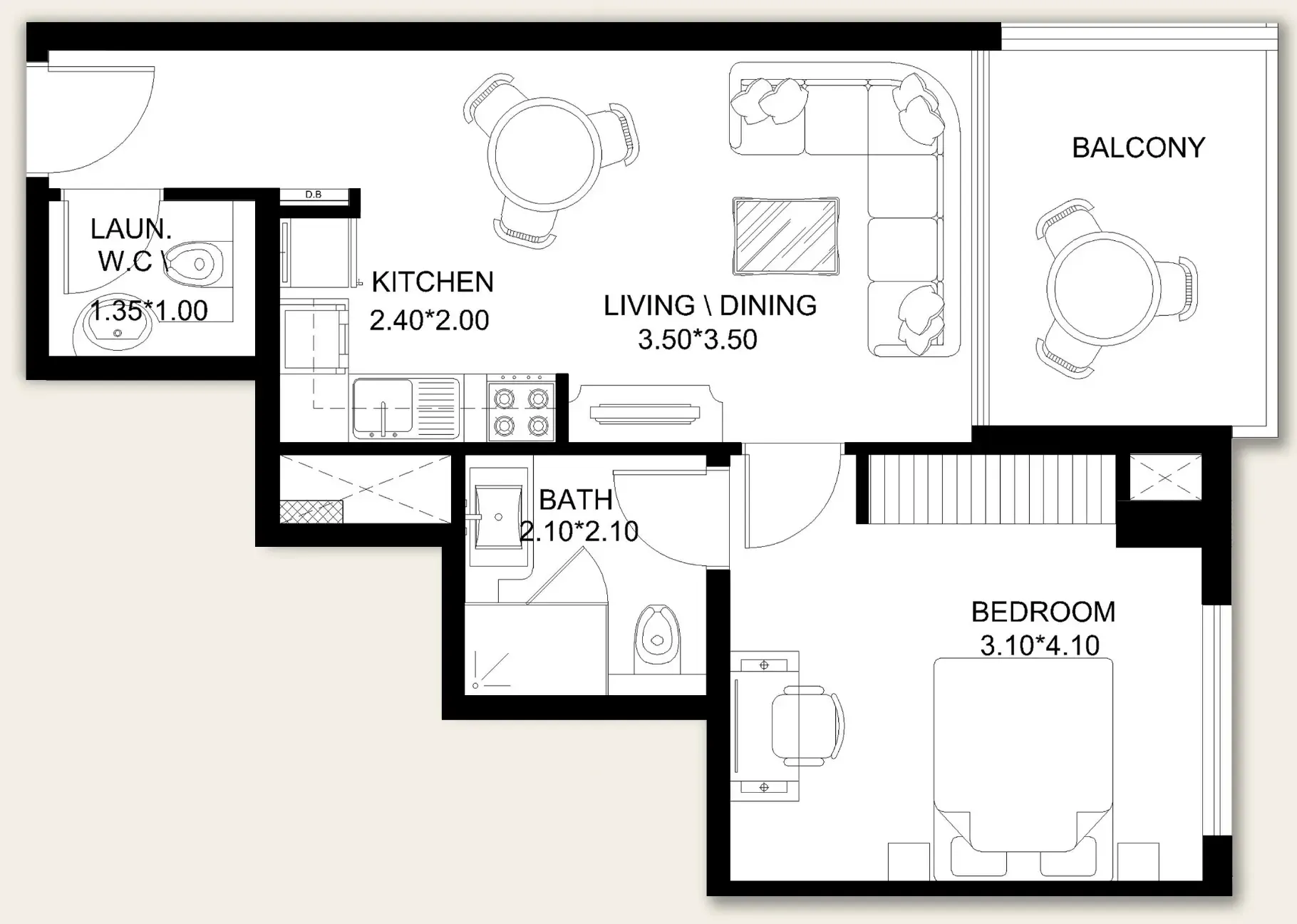 1 bed