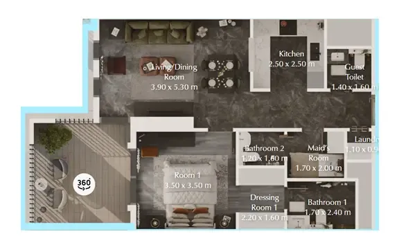 1 bed