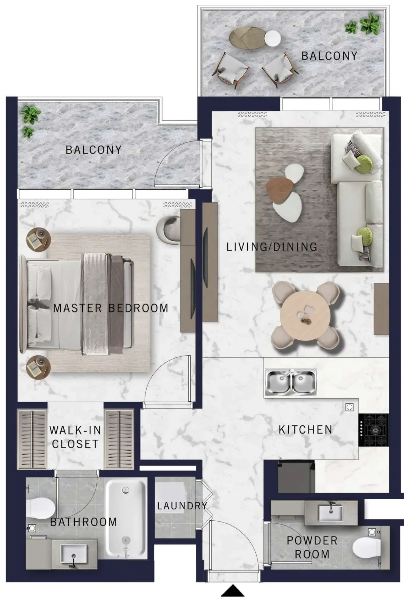 1 bedroom floor plan