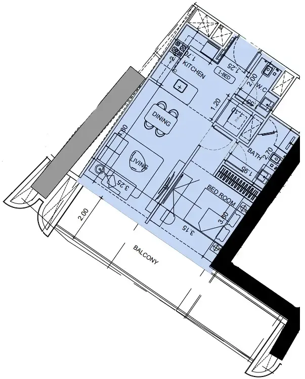 1 bed