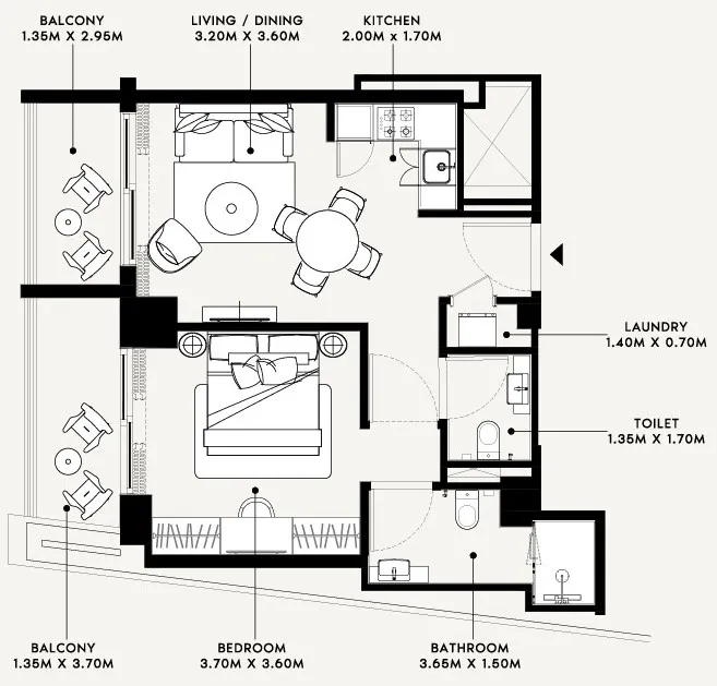 1 bed
