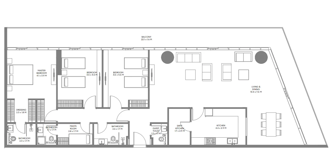 3 bedrooms floor plan