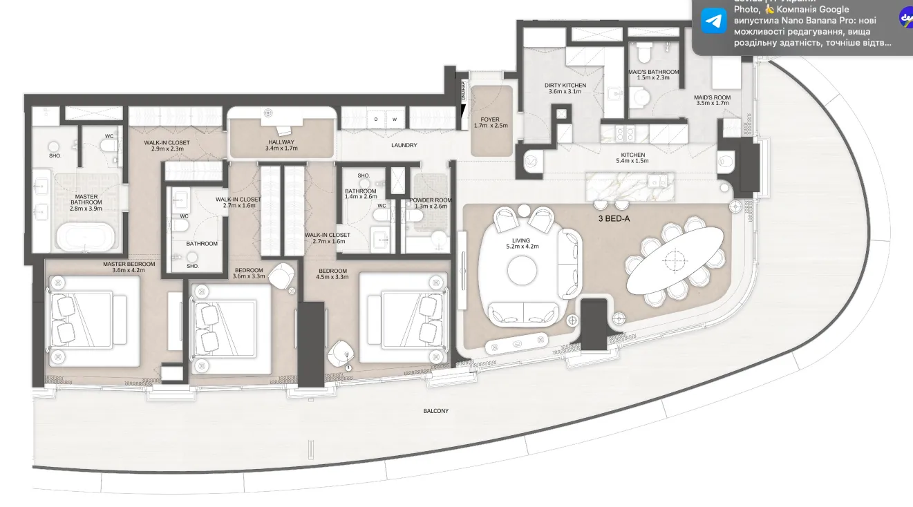 3 bedrooms floor plan