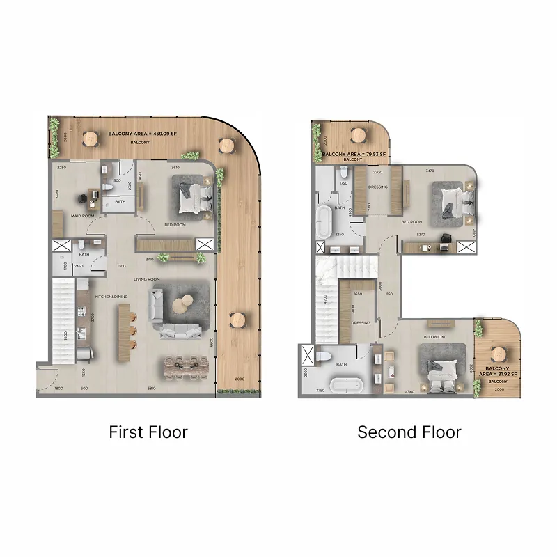 3 bedrooms floor plan