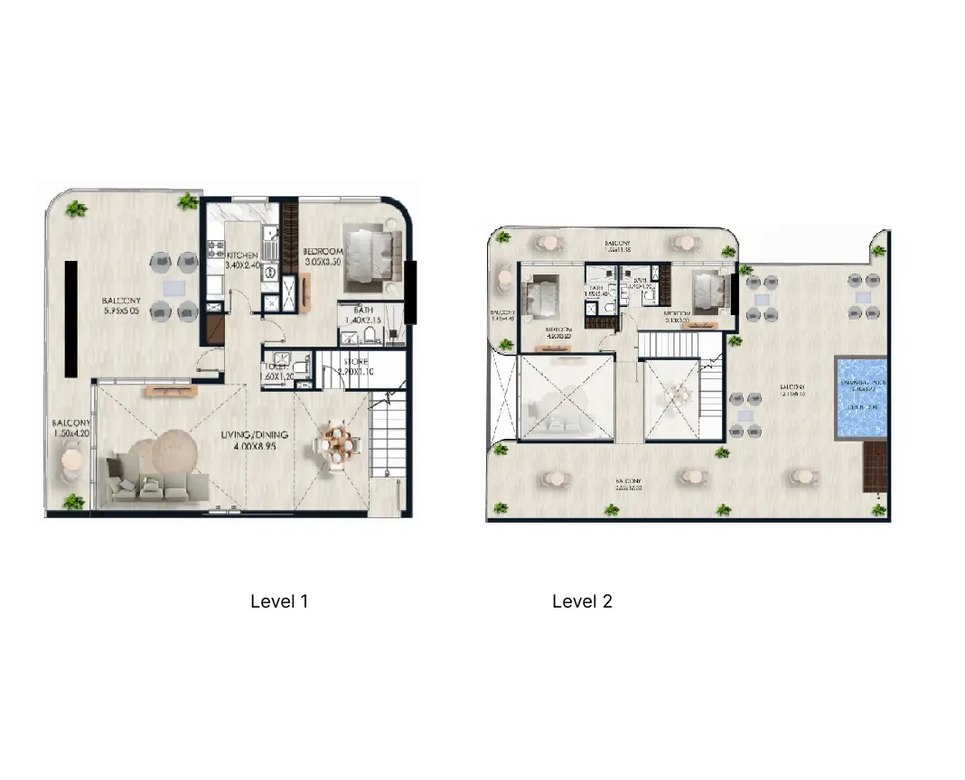 3 bedrooms floor plan