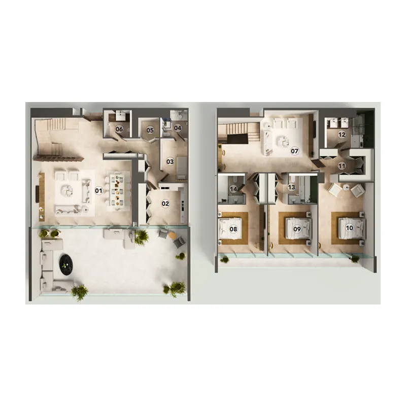 3 bedrooms floor plan