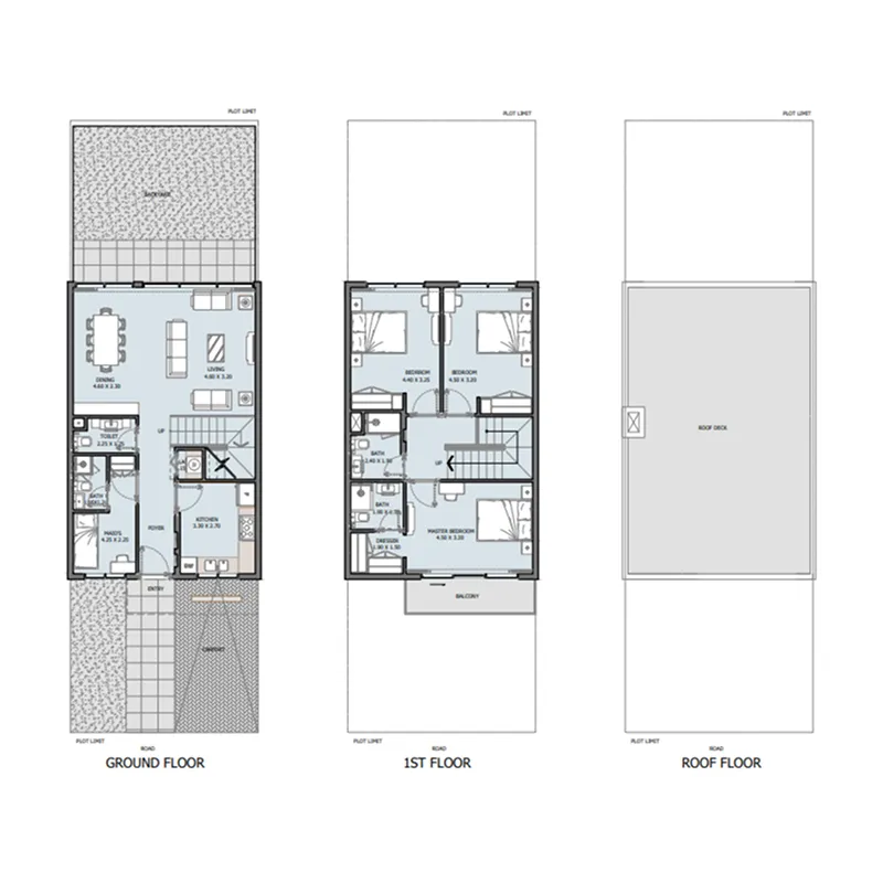 3 bedrooms floor plan