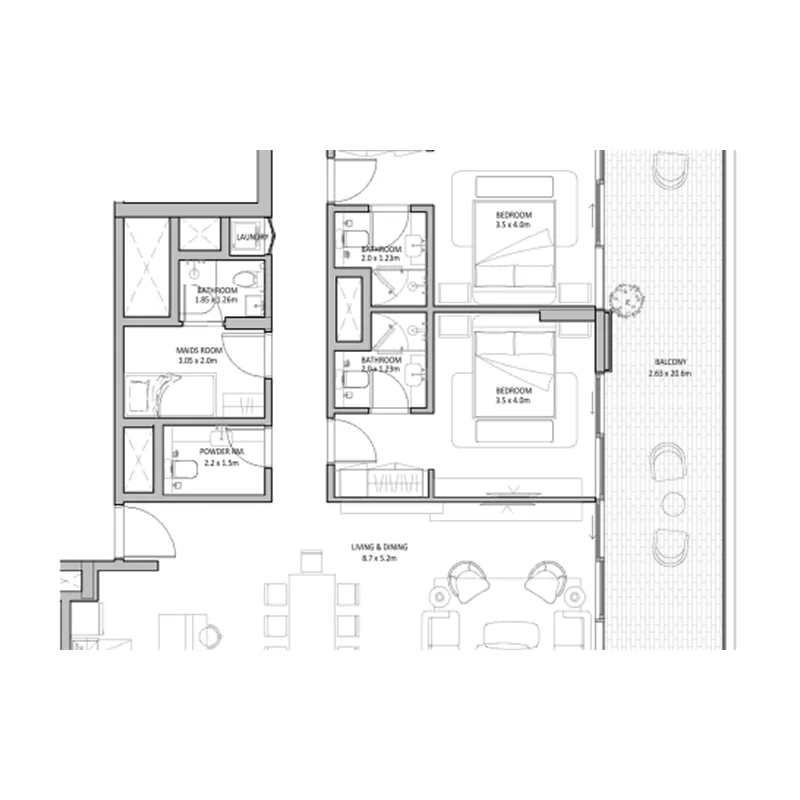 3 bedrooms floor plan