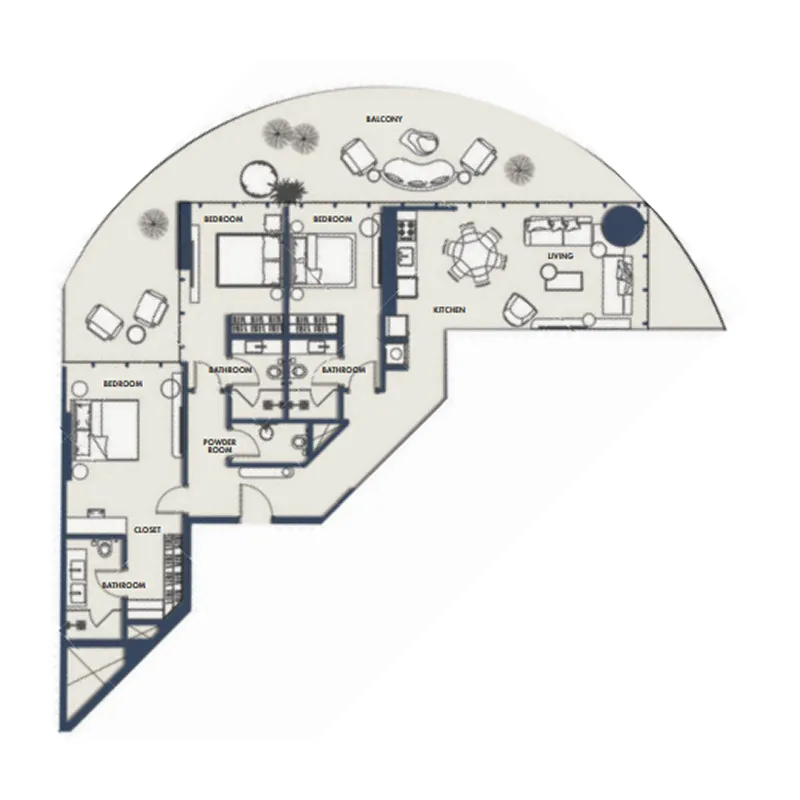 3 bedrooms floor plan