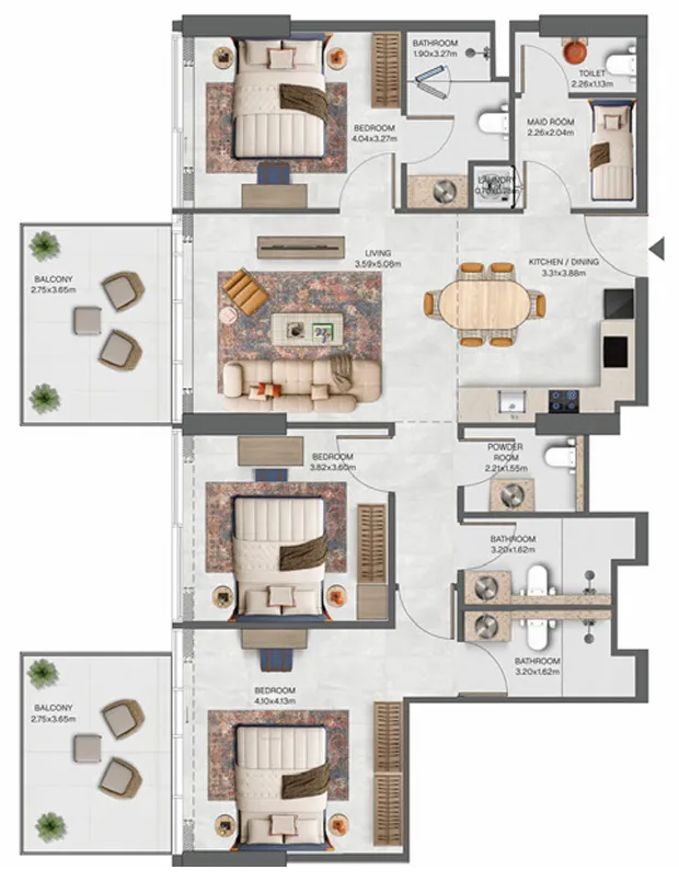 3BR Layout