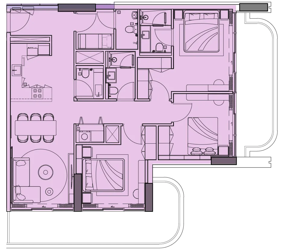 3 bedrooms floor plan