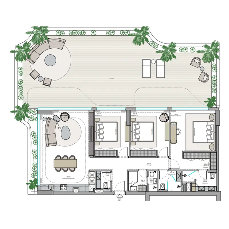 3 bedrooms floor plan
